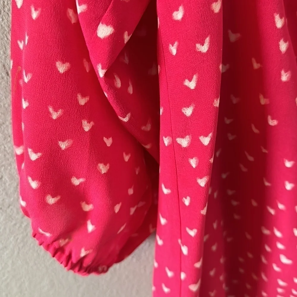 JOIE Silk Blouse Womens Size‎ Medium Romantic Pink Red - Picture 4 of 9